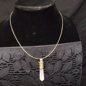 sterling silver chain with crystal pendent